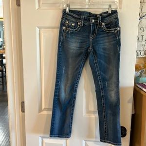 Miss me size 25 waist 24 inch inseam very fancy looking straight leg jeans